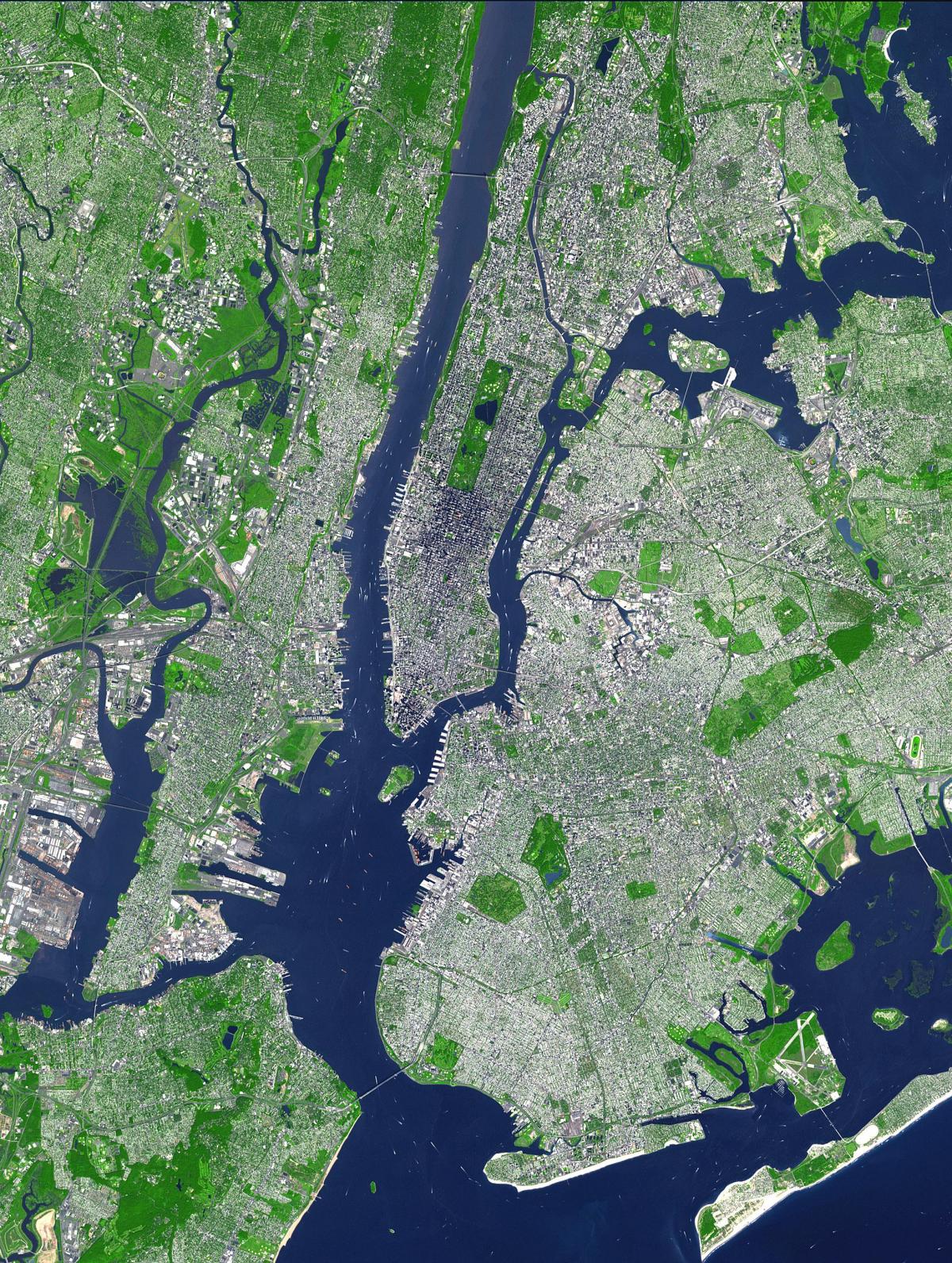 mapa aérea de la Ciudad de Nueva York
