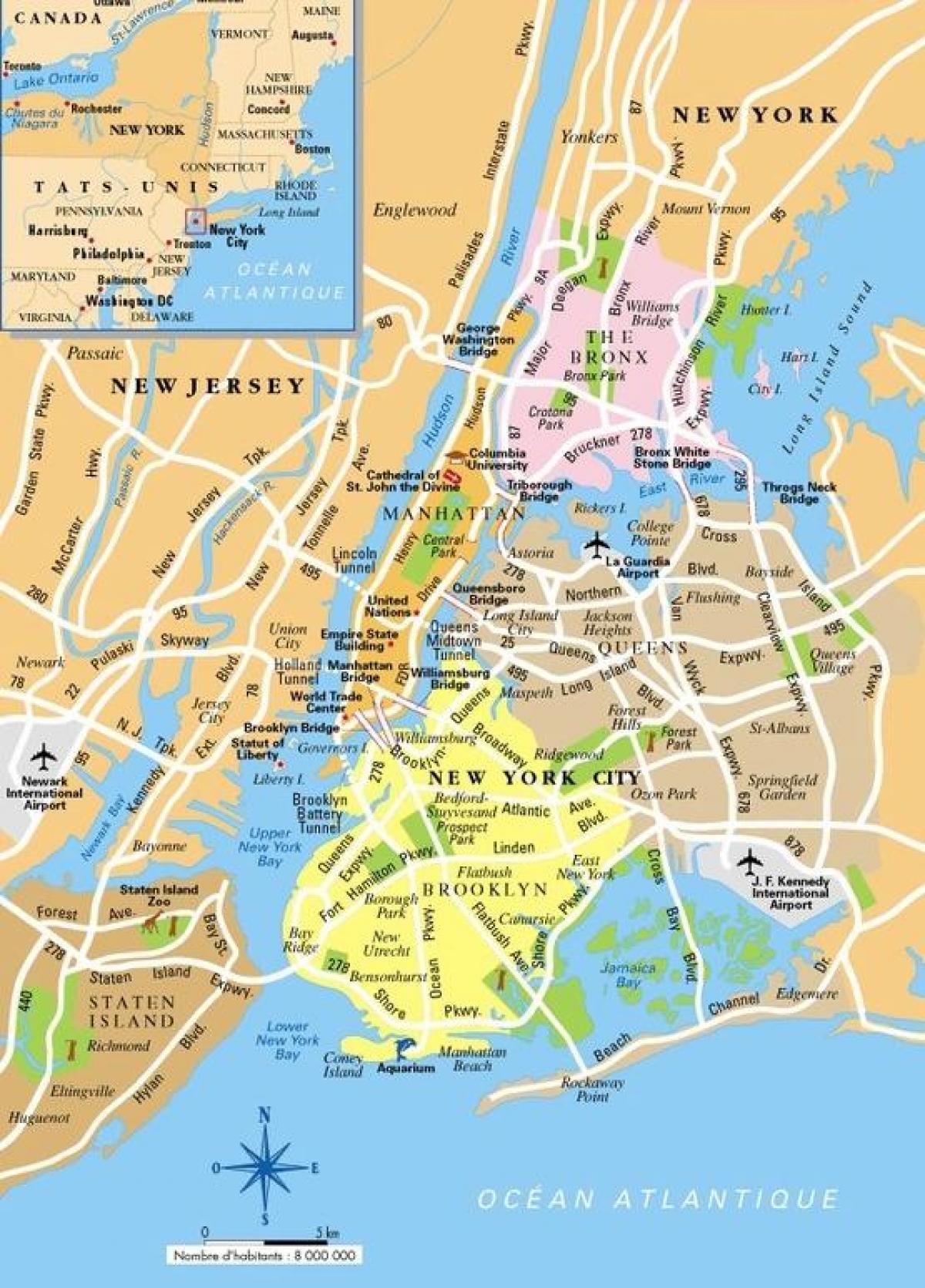imprimible mapa de Nueva York