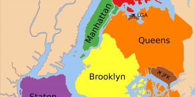 La mayor Ciudad de Nueva York mapa de la zona