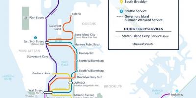 Nueva York ferry mapa