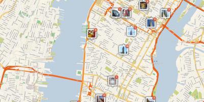 La Ciudad de nueva York atracciones turísticas mapa