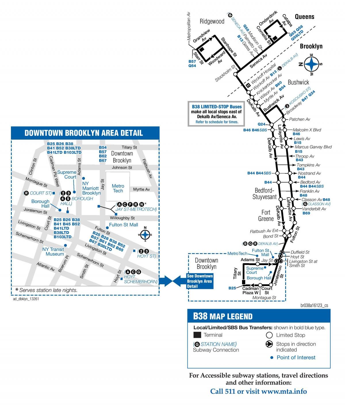 mapa de b38 autobús