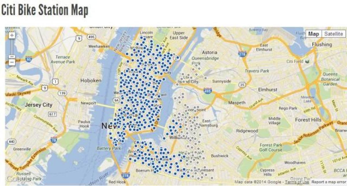 citi bike mapa de NYC