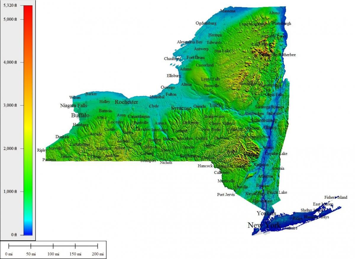 mapa topográfico de la ciudad de nueva york