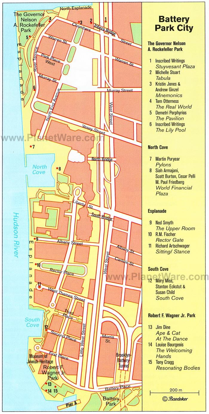 battery park de Nueva York mapa