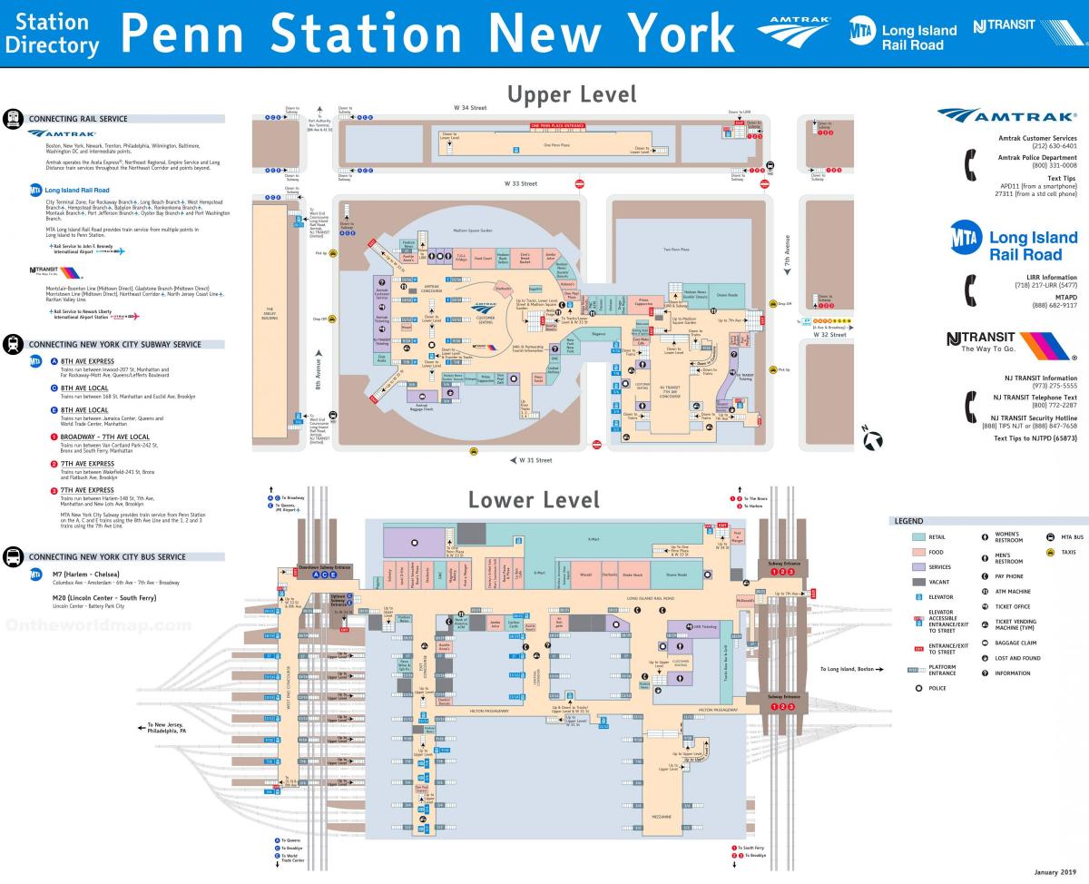 mapa de la estación Penn de NYC