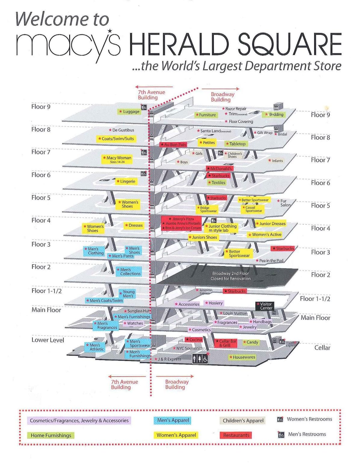 Macy's de Nueva York el mapa de la Ciudad