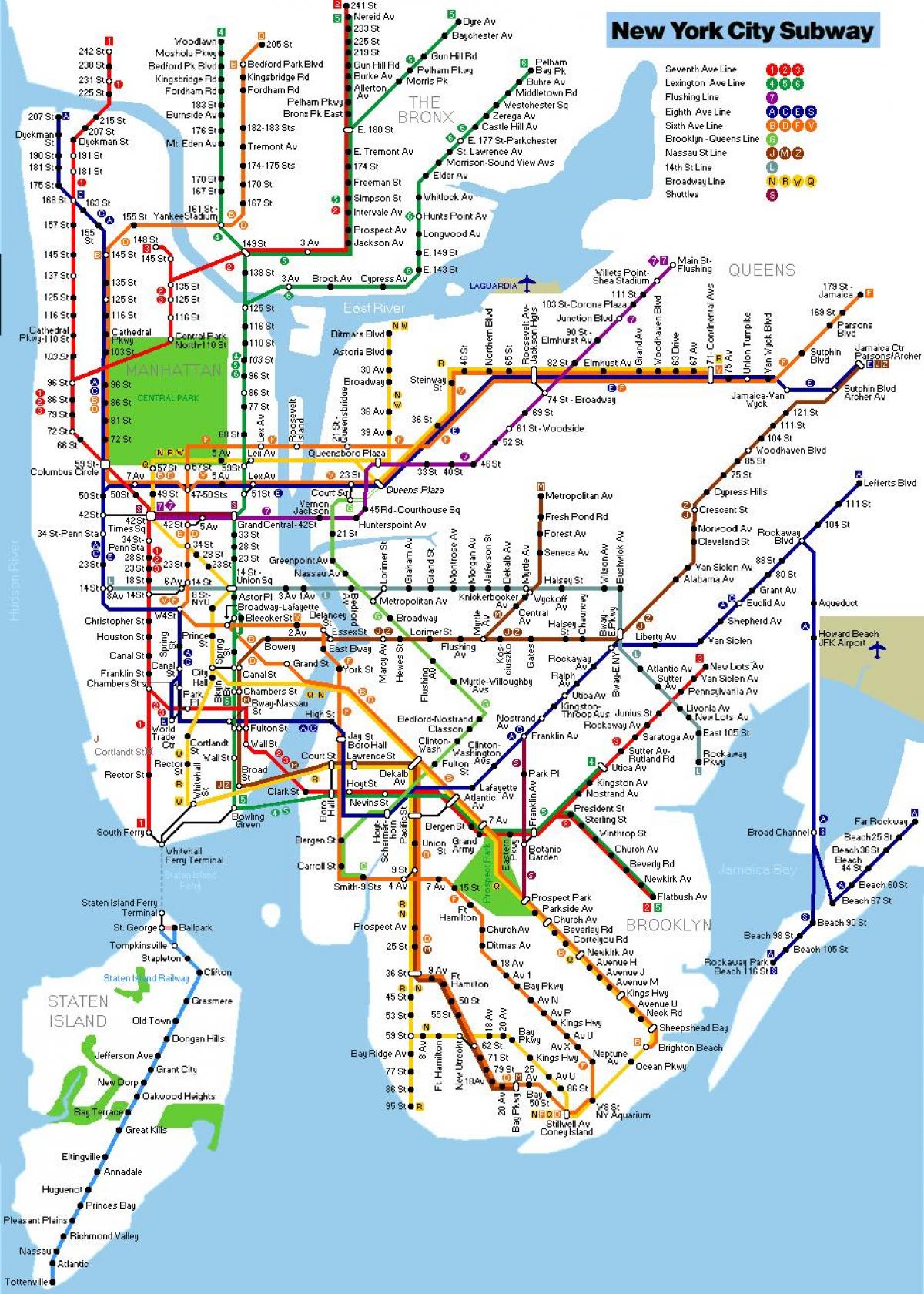 Mapa Del Metro De Nyc 
