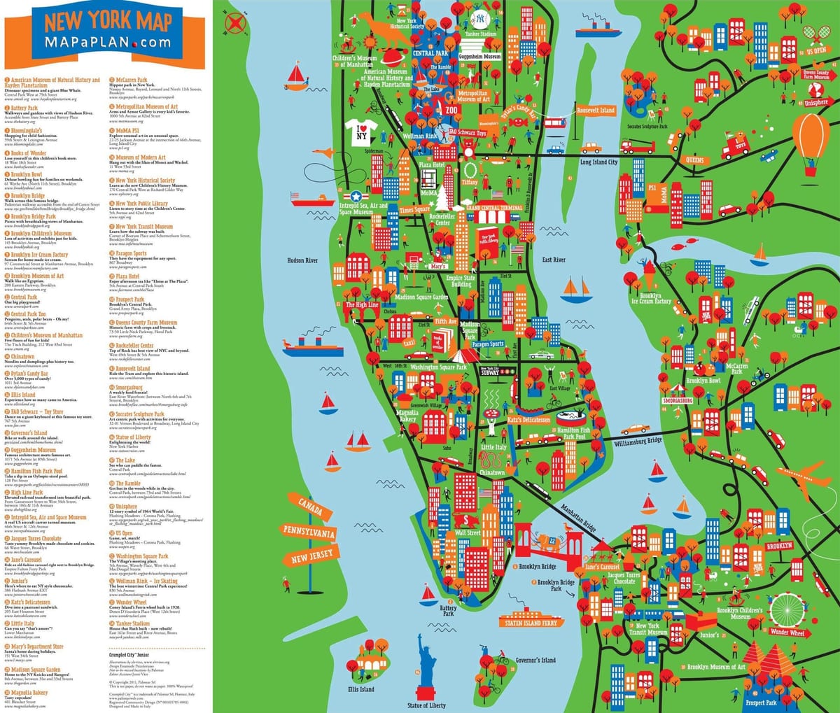 mapa turístico de nueva york