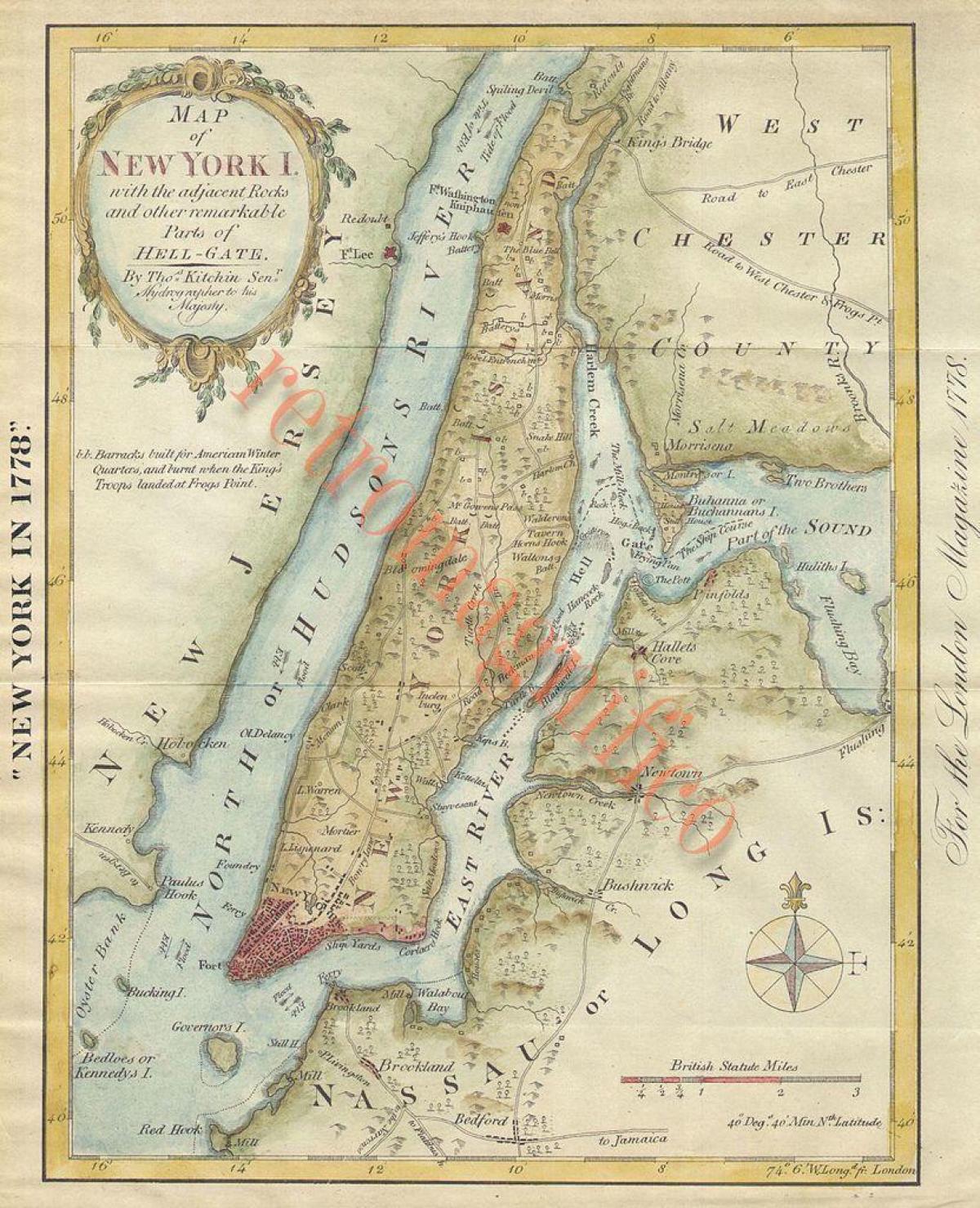antiguos mapas de NYC