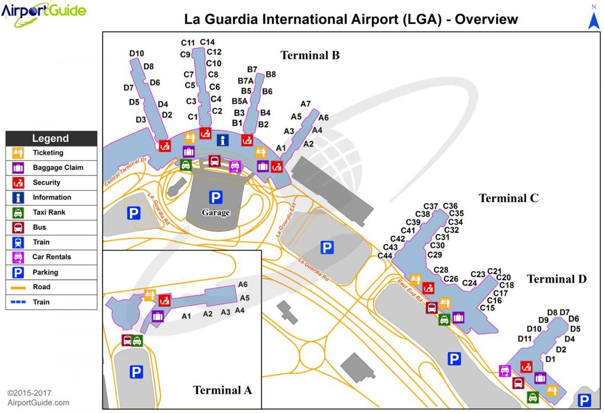 NYC el aeropuerto de laguardia mapa