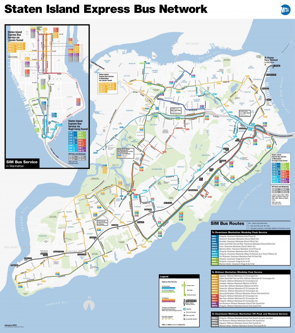Autobús expreso de la MTA mapa