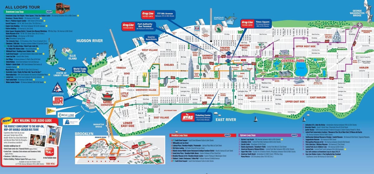 NYC caminar mapa imprimible