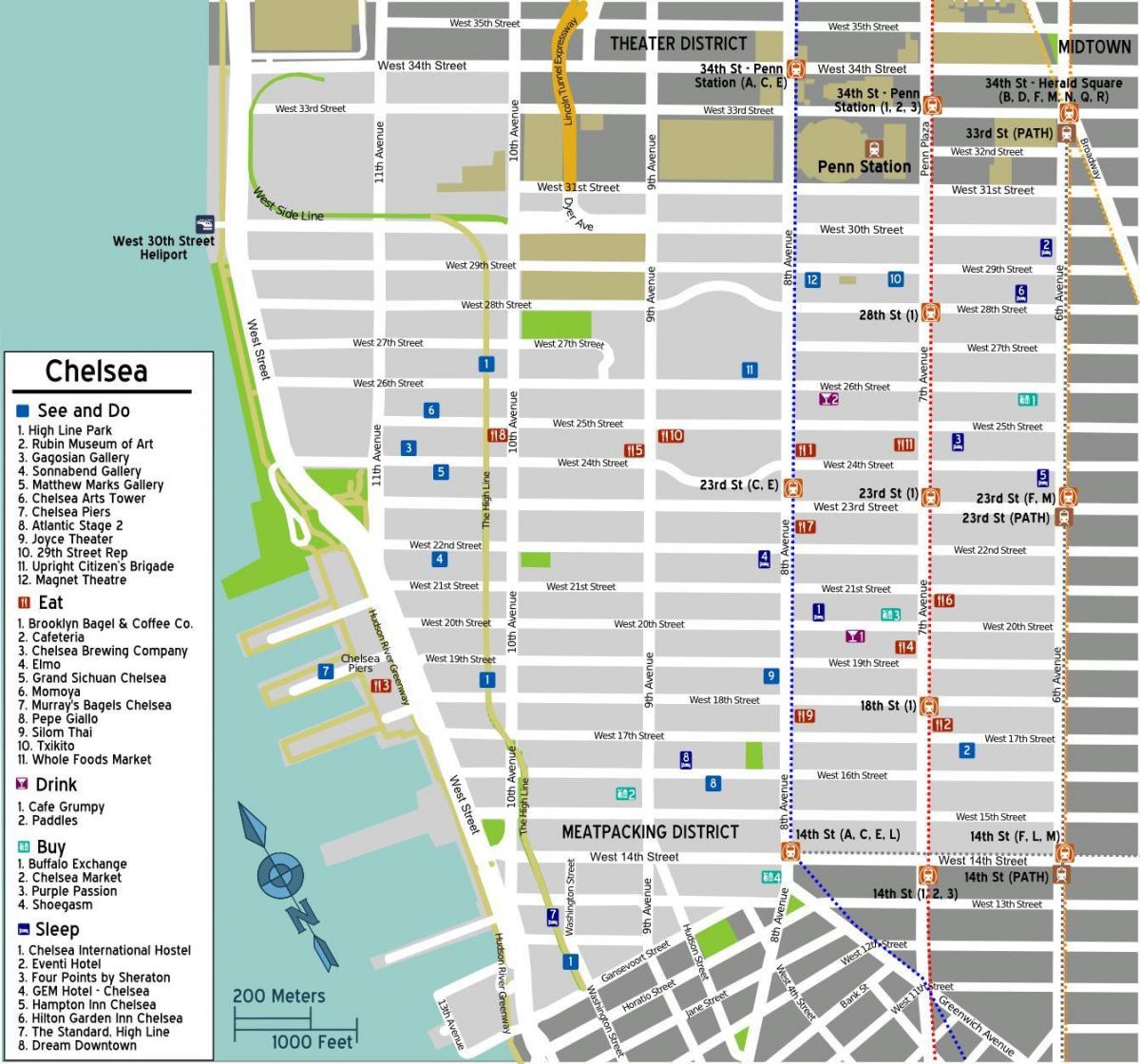 mapa de Nueva York Chelsea
