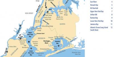 La Ciudad de nueva York del río mapa
