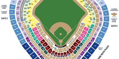 Los yankees de nueva York asientos de estadio mapa