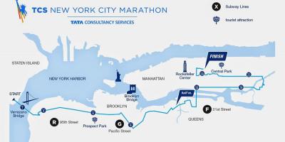 Maratón de nueva York el mapa del recorrido