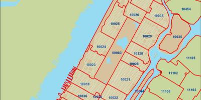 Mapa de la ciudad de nueva york código postal