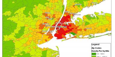 La Ciudad de nueva York mapa de población