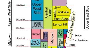 Mapa de la ciudad con el barrio de nombres